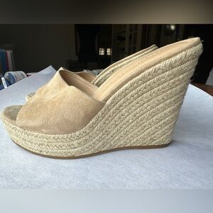 Veronica Beard Beige Wedge Espadrilles